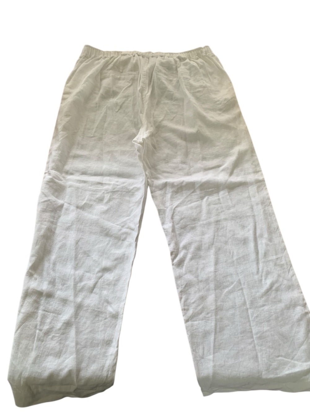 Vince Camuto Wide Leg Linen Pants in White/Cream